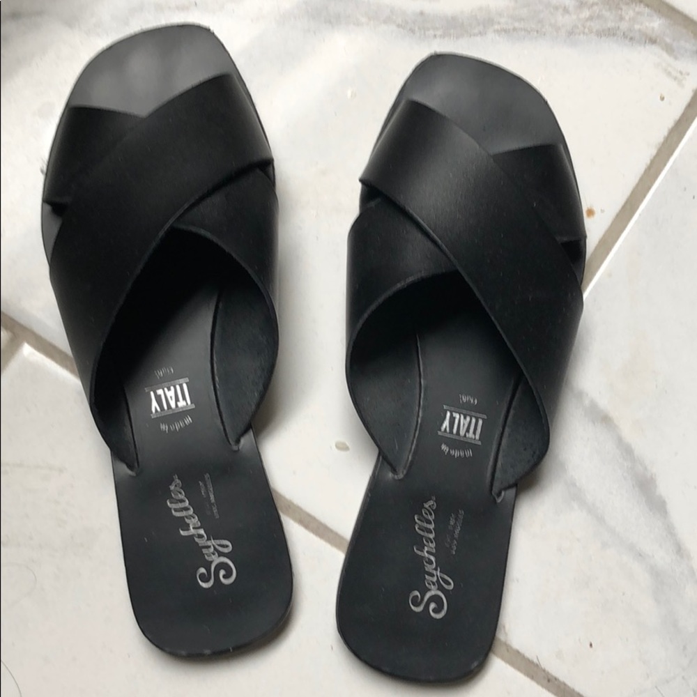 Seychelles black leather sandals BRAND NEW